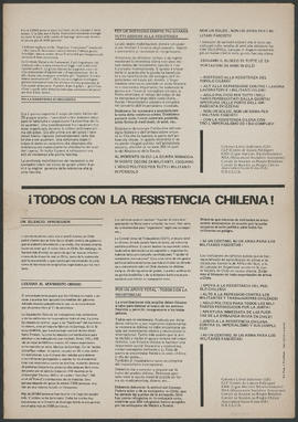 Verso de Tous aux côtés de la résistance chilienne !