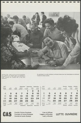 Calendrier de soutien au CAS 1977 - septembre, octobre