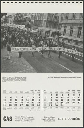 Calendrier de soutien au CAS 1977 - juillet, août